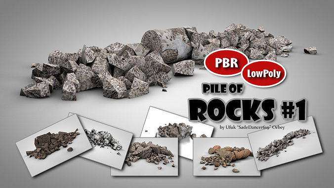 Rock Piles 1 Low-poly 3D model