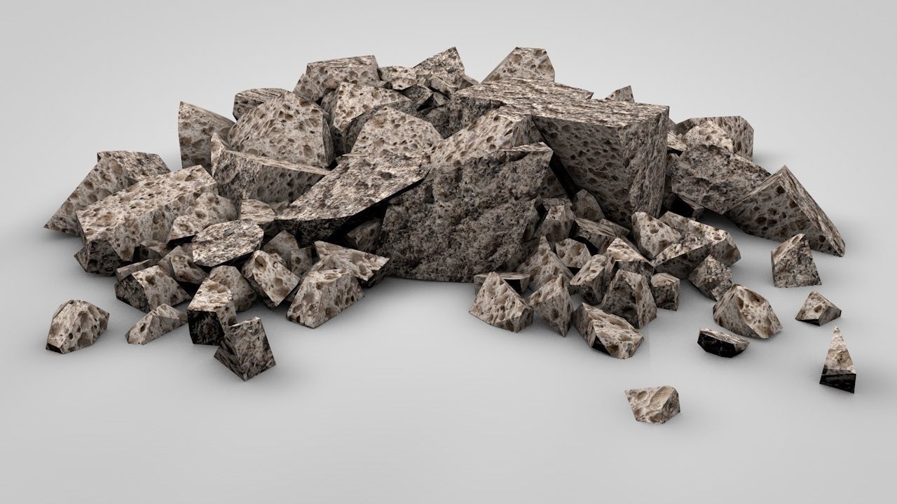 Rock Piles 1 Low-poly 3D model_6