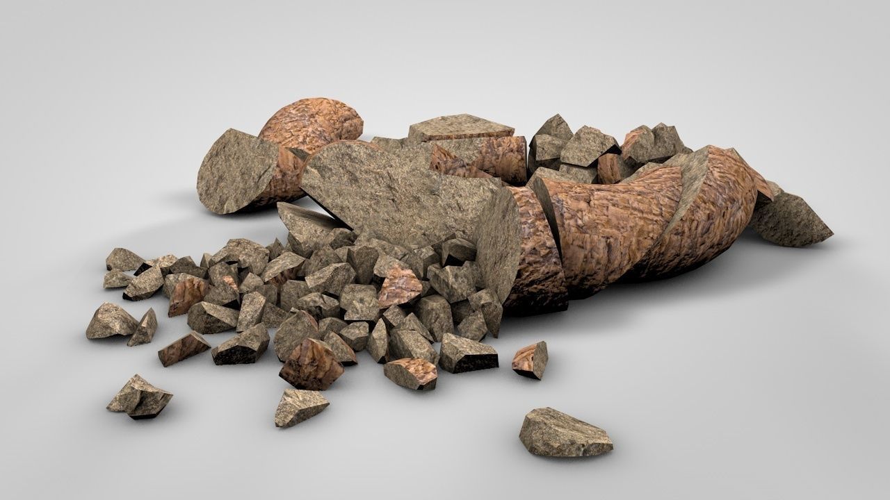 Rock Piles 1 Low-poly 3D model_10