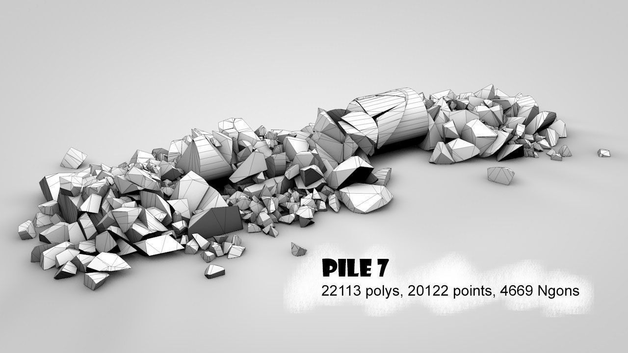 Rock Piles 1 Low-poly 3D model_15