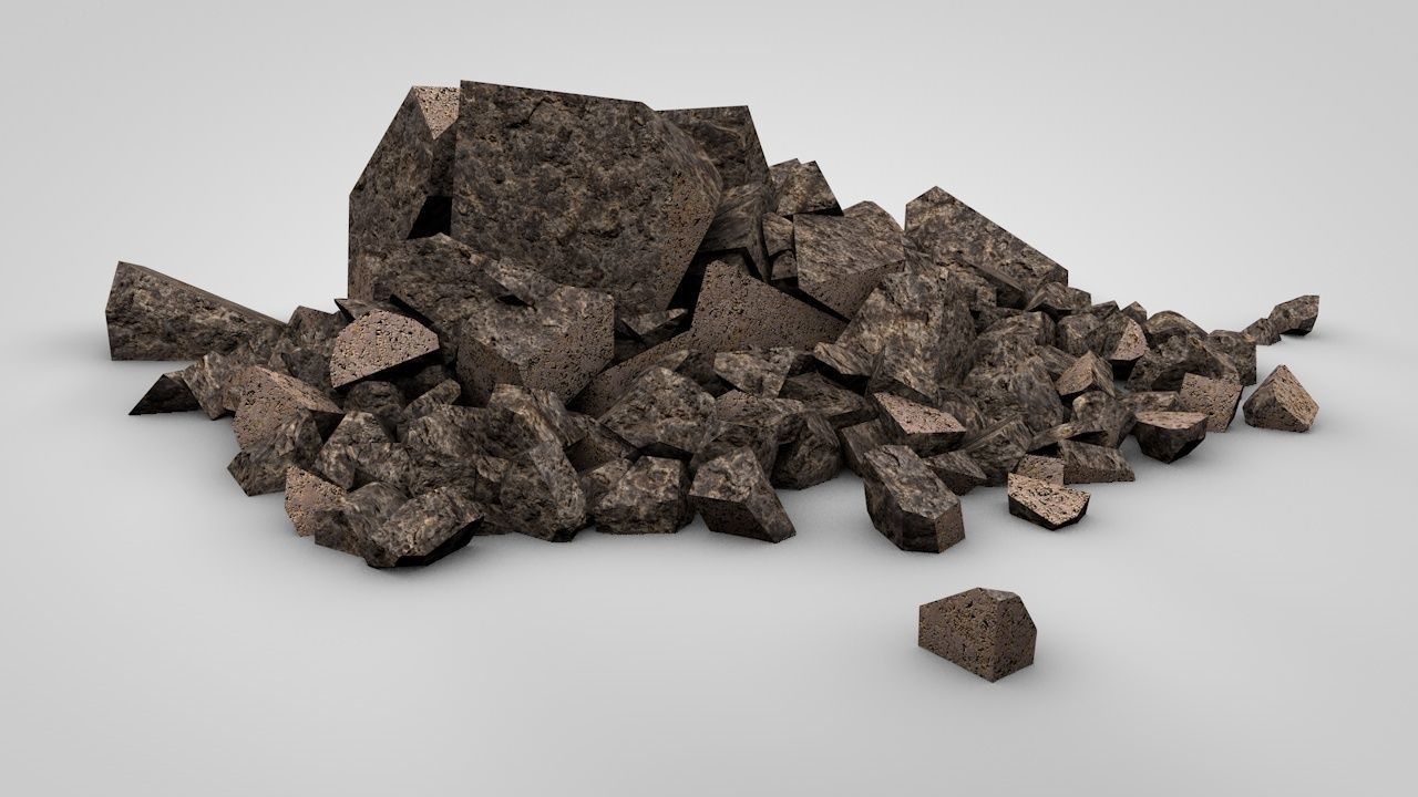 Rock Piles 1 Low-poly 3D model_2