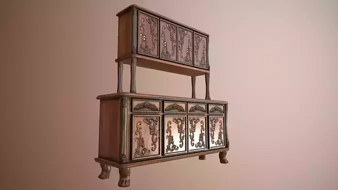 Big Cuisine Storage Cabinet Low-poly 3D model