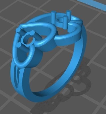 Diamond Hearts 3D print model_1