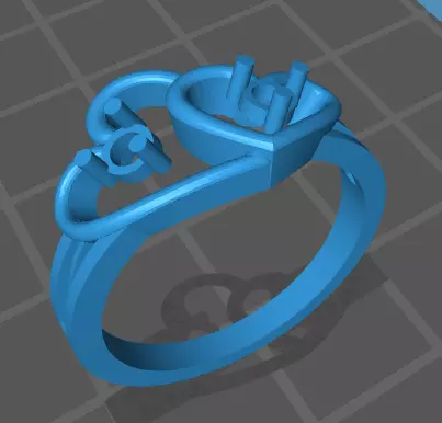 Diamond Hearts 3D print model_0
