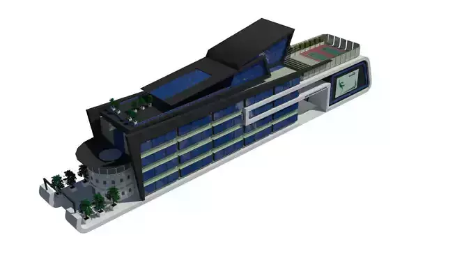 Secondary school Free 3D model