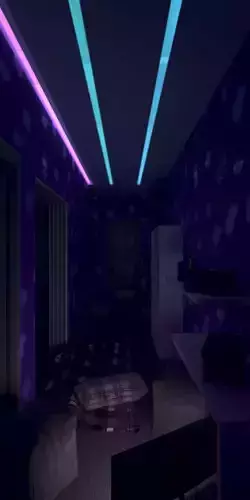 Corridor in the night light