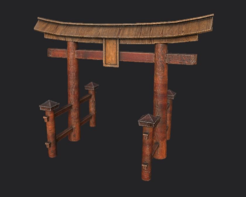 Japanese Torii Gate Low-poly 3D model Low-poly 3D model_4