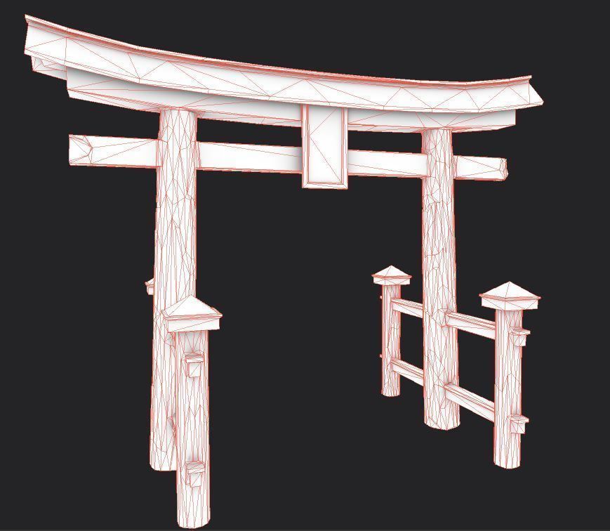 Japanese Torii Gate Low-poly 3D model Low-poly 3D model_8