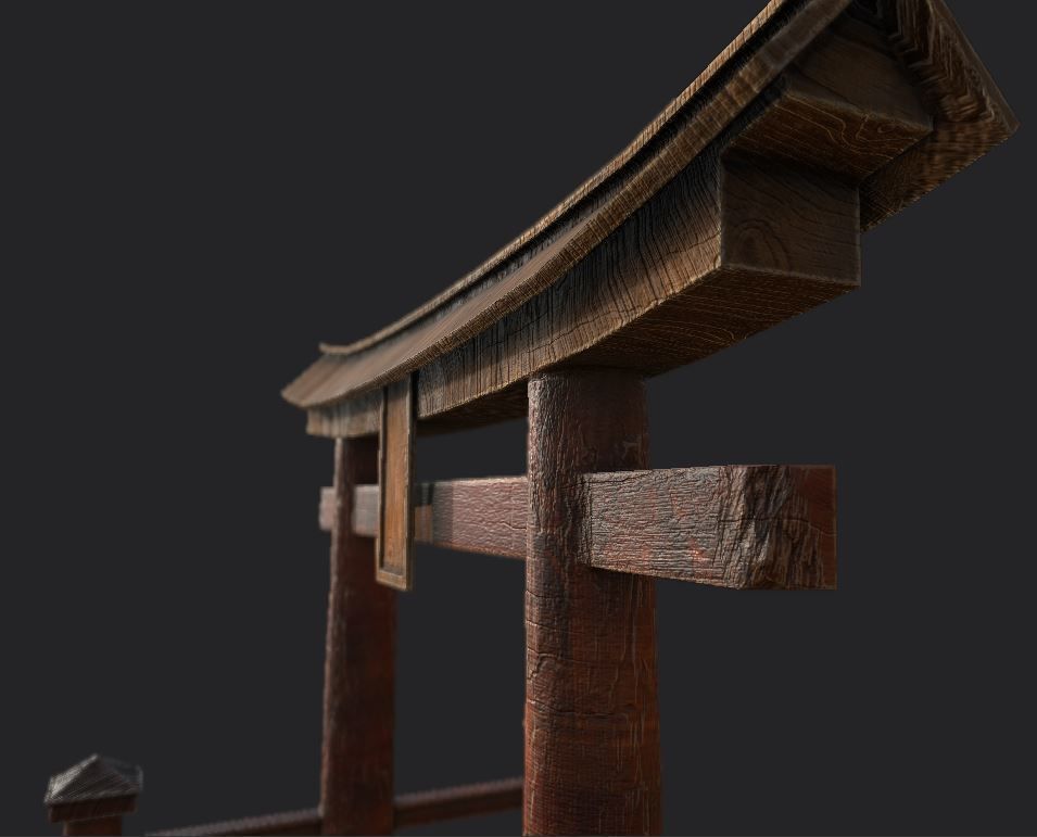 Japanese Torii Gate Low-poly 3D model Low-poly 3D model_2