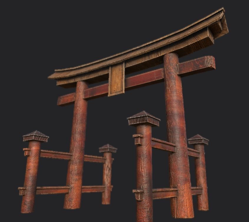 Japanese Torii Gate Low-poly 3D model Low-poly 3D model_5