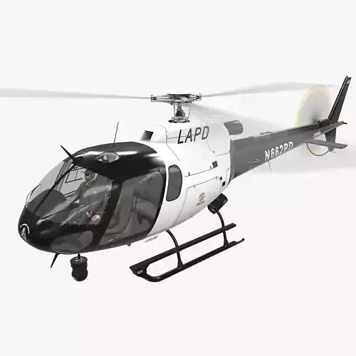 AS-350 LAPD Animated Low-poly 3D model