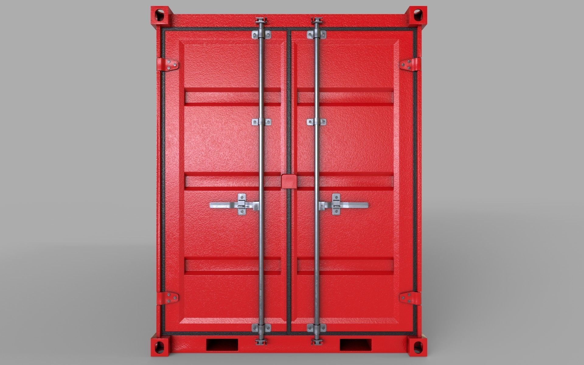 Red Shipping Container PBR Low-Poly Game Ready 3D model Low-poly 3D model_2