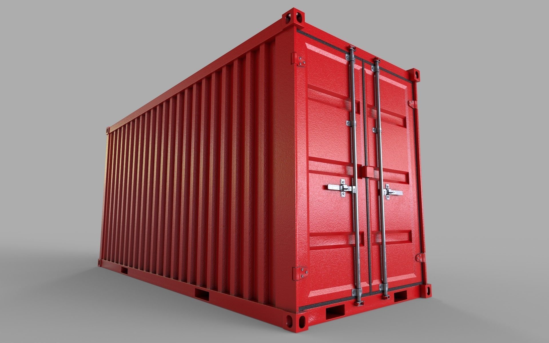 Red Shipping Container PBR Low-Poly Game Ready 3D model Low-poly 3D model_8