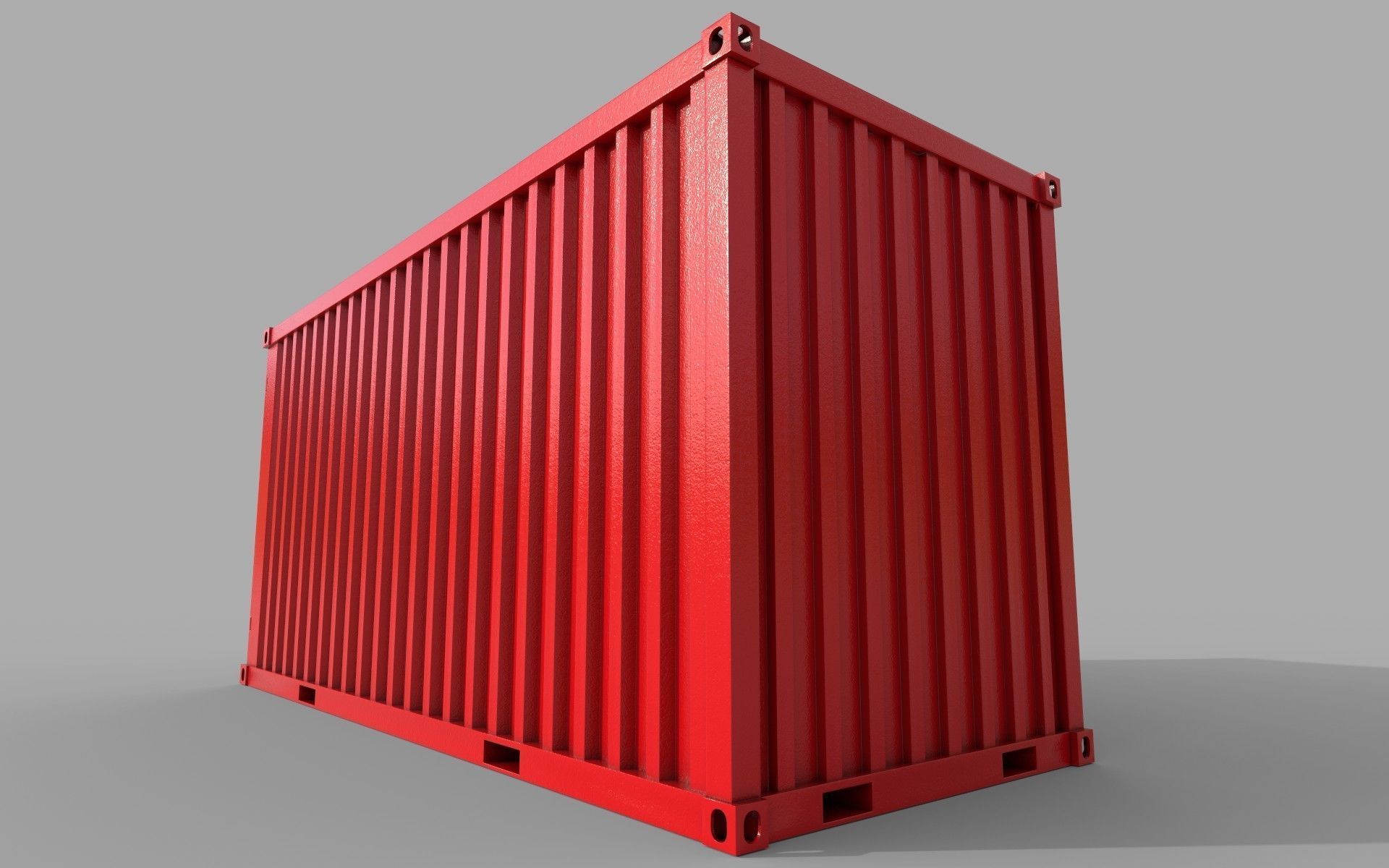 Red Shipping Container PBR Low-Poly Game Ready 3D model Low-poly 3D model_10