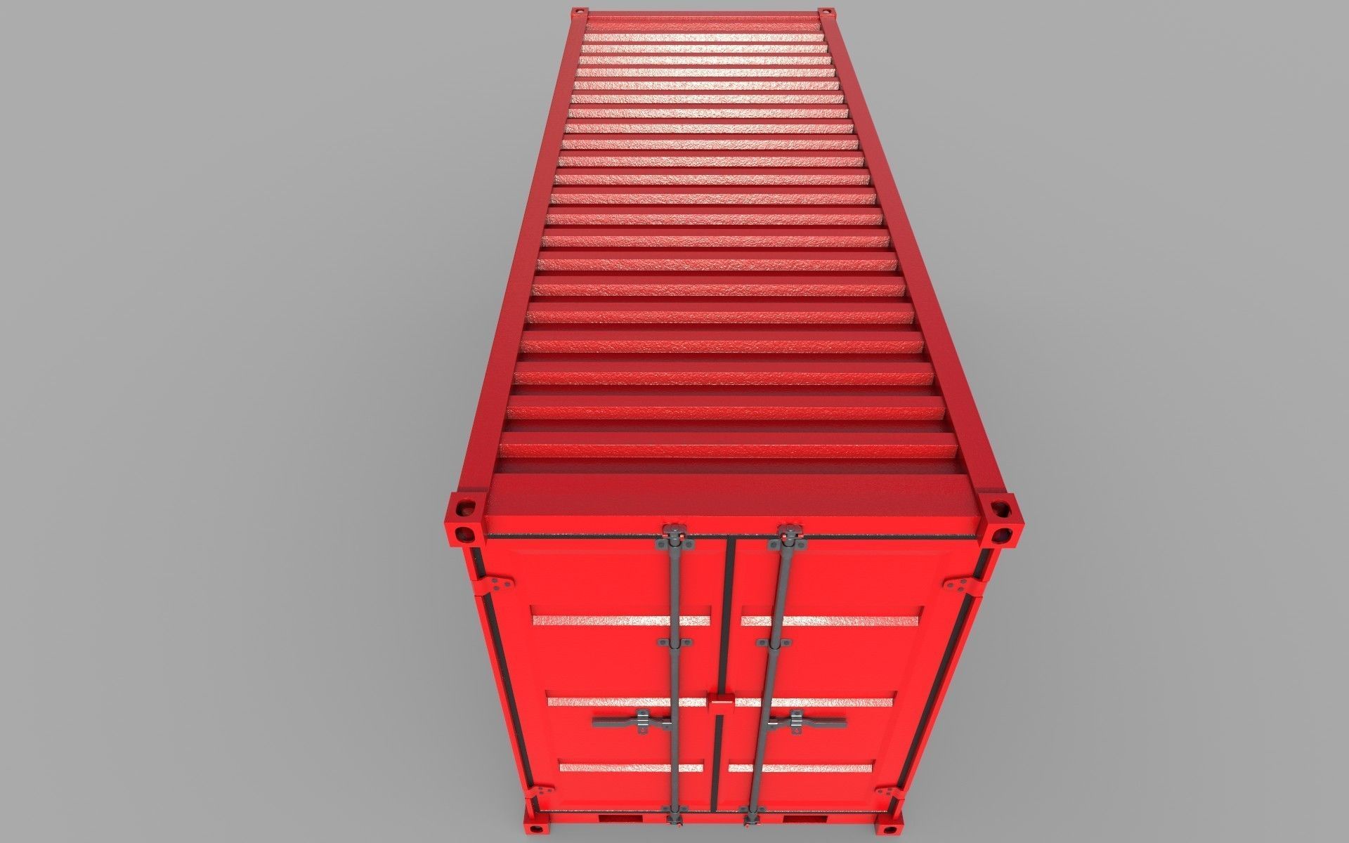 Red Shipping Container PBR Low-Poly Game Ready 3D model Low-poly 3D model_12
