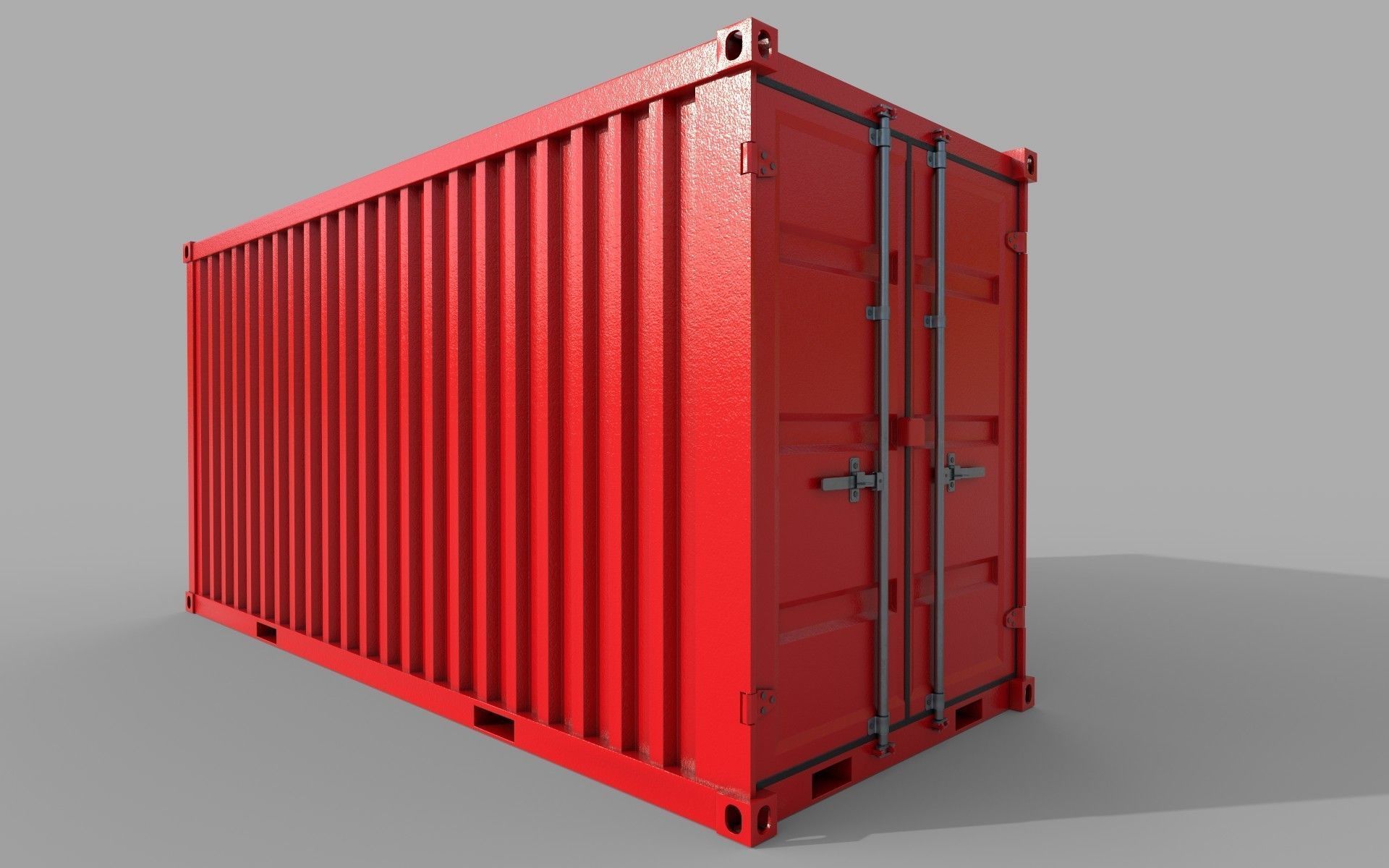Red Shipping Container PBR Low-Poly Game Ready 3D model Low-poly 3D model_1