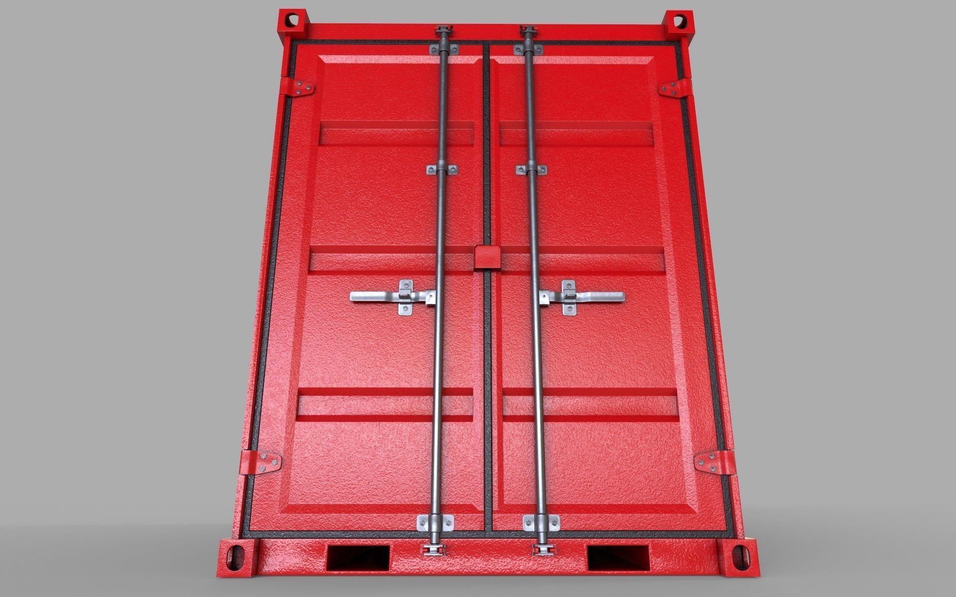 Red Shipping Container PBR Low-Poly Game Ready 3D model Low-poly 3D model_7