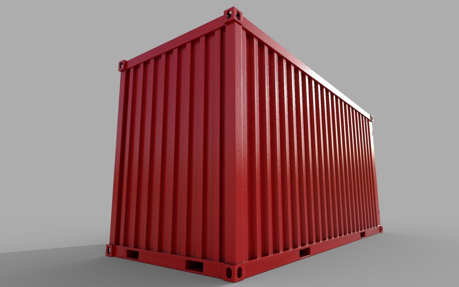 Red Shipping Container PBR Low-Poly Game Ready 3D model Low-poly 3D model_11