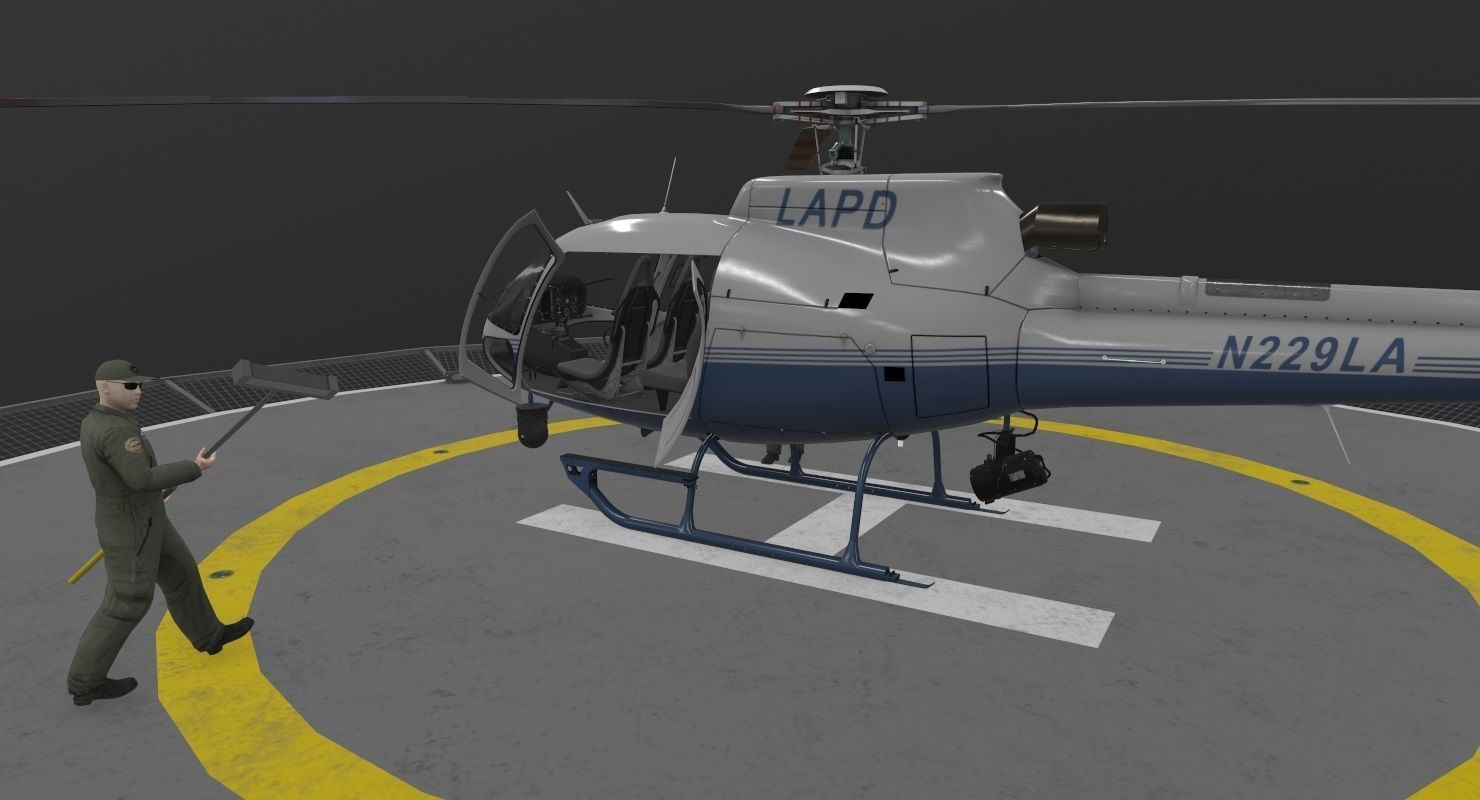 AS-350 LAPD 3 Animated Low-poly 3D model_13