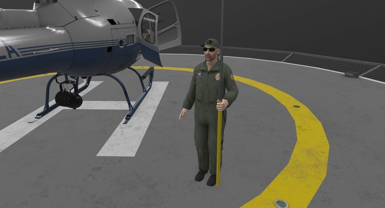 AS-350 LAPD 3 Animated Low-poly 3D model_9