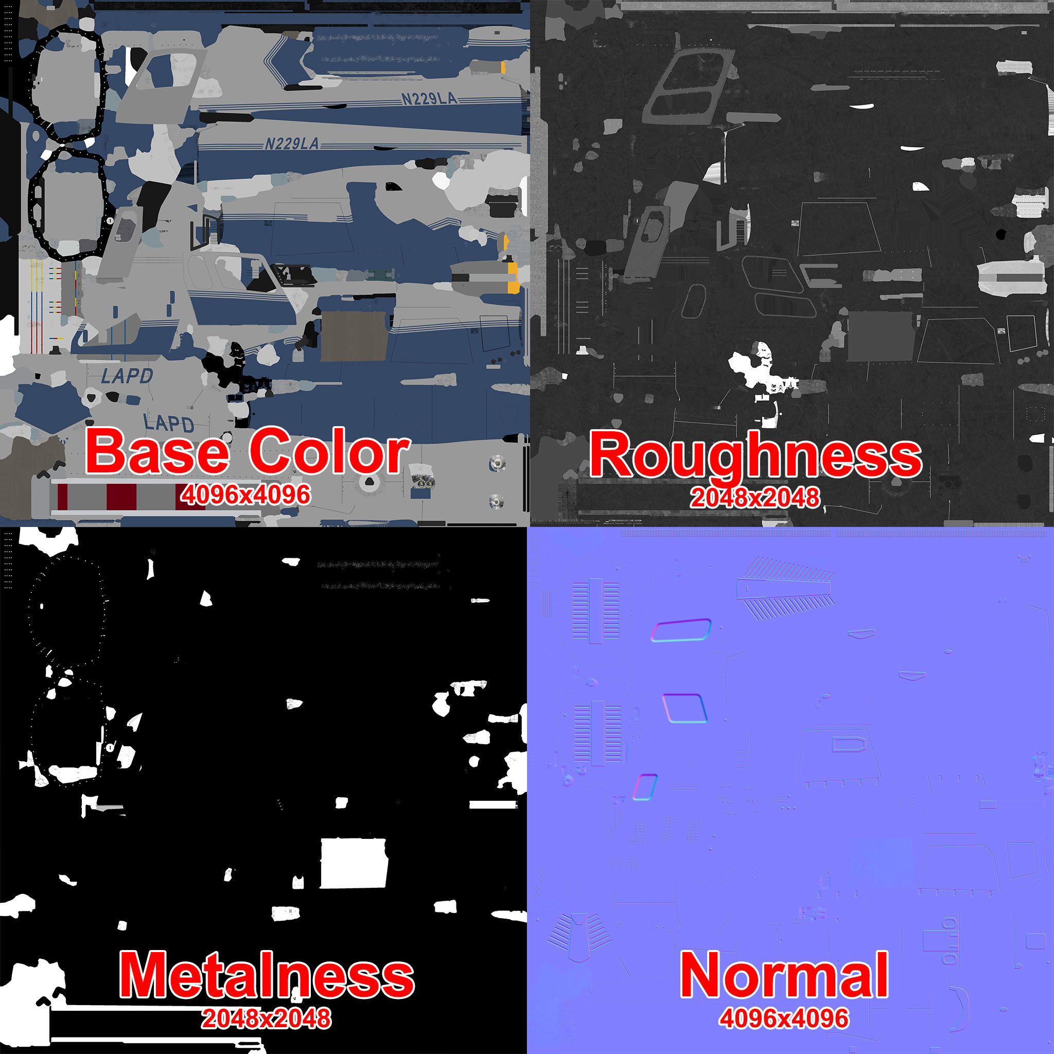 AS-350 LAPD 3 Animated Low-poly 3D model_31