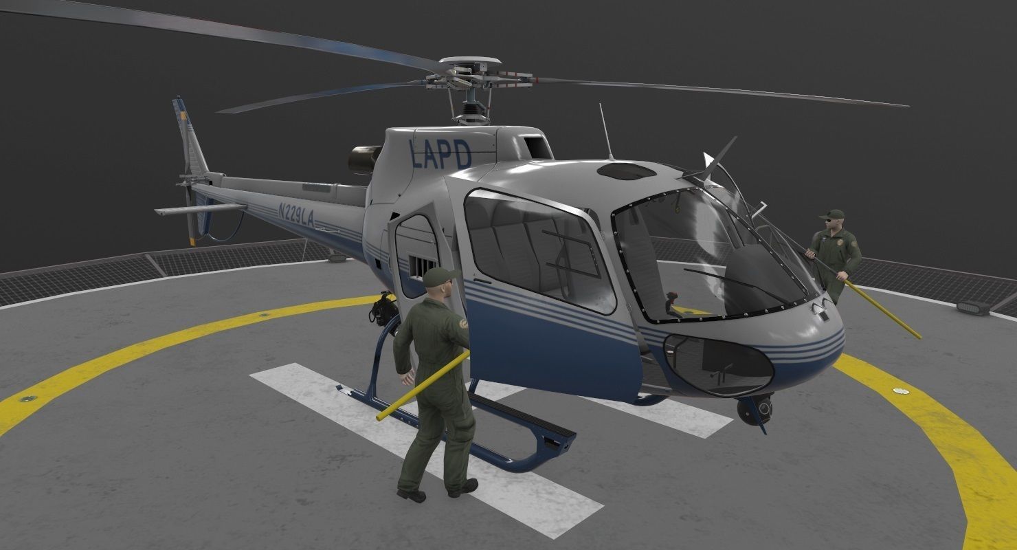 AS-350 LAPD 3 Animated Low-poly 3D model_12