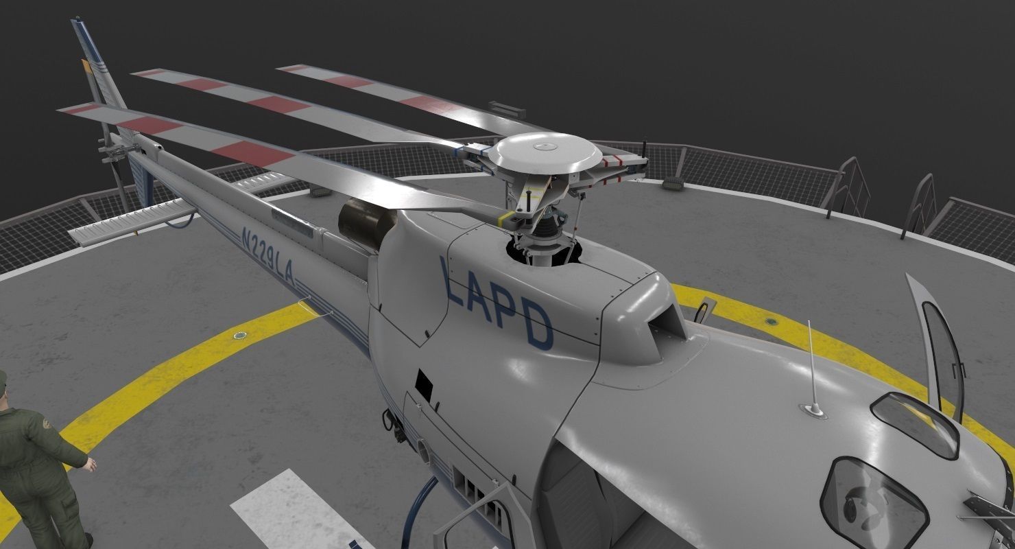 AS-350 LAPD 3 Animated Low-poly 3D model_10