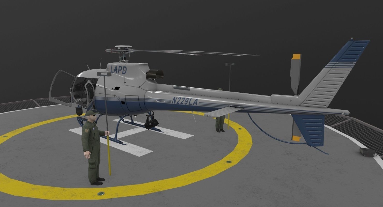 AS-350 LAPD 3 Animated Low-poly 3D model_5
