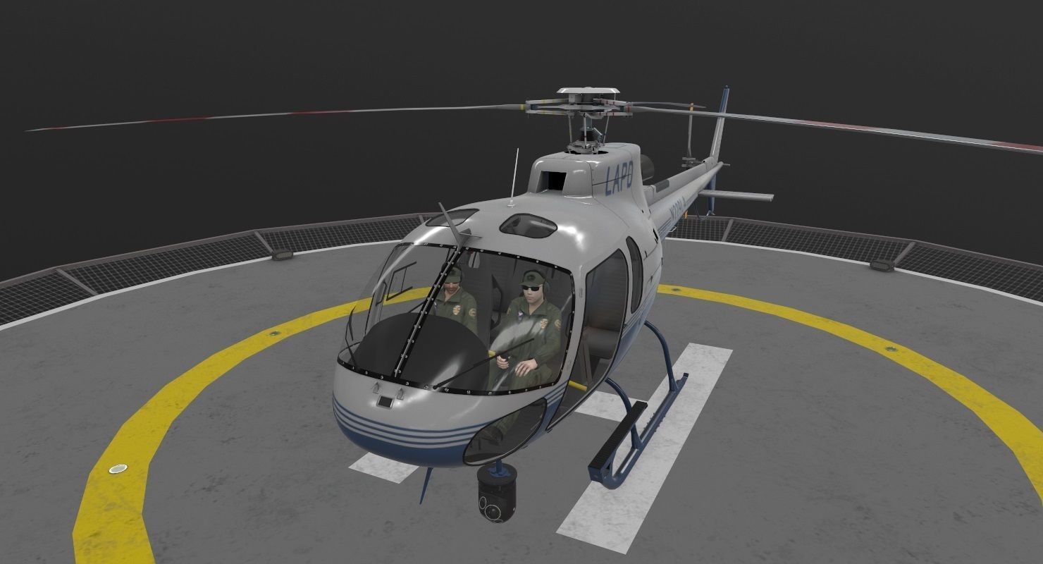 AS-350 LAPD 3 Animated Low-poly 3D model_14