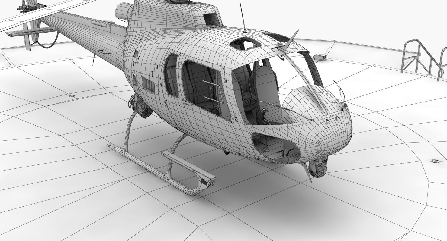 AS-350 LAPD 3 Animated Low-poly 3D model_26