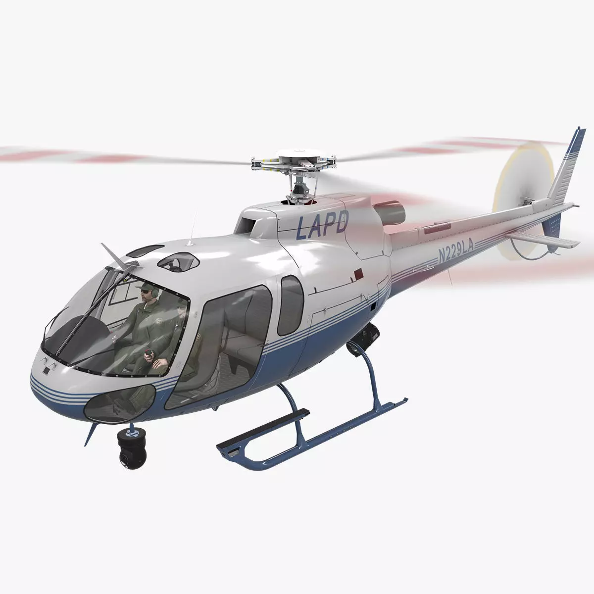 AS-350 LAPD 3 Animated Low-poly 3D model_0