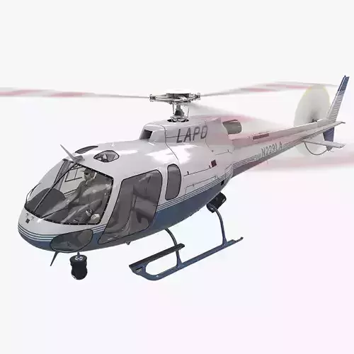 AS-350 LAPD 3 Animated Low-poly 3D model