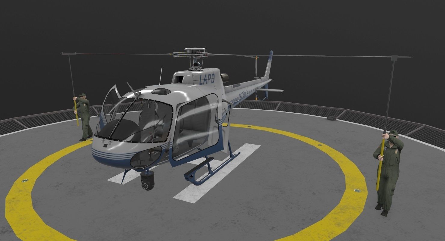 AS-350 LAPD 3 Animated Low-poly 3D model_8