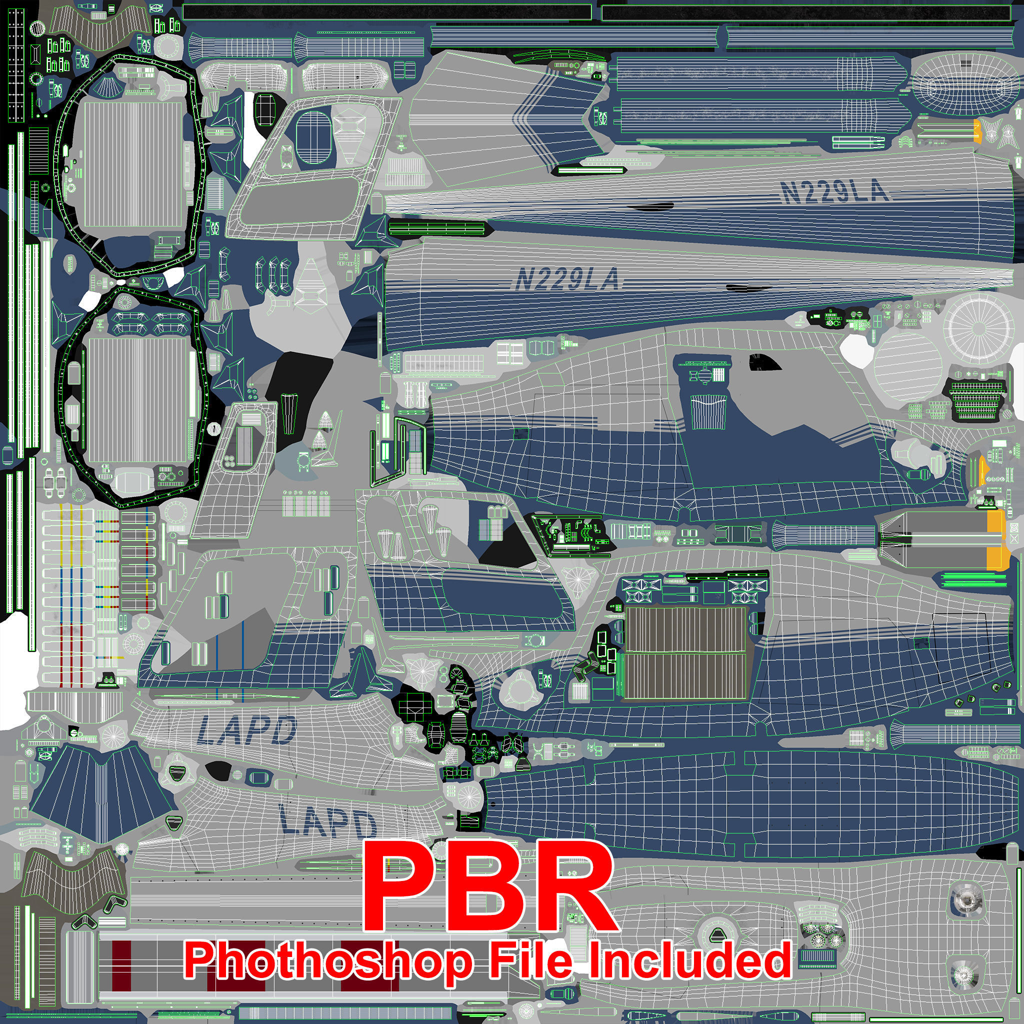 AS-350 LAPD 3 Animated Low-poly 3D model_33