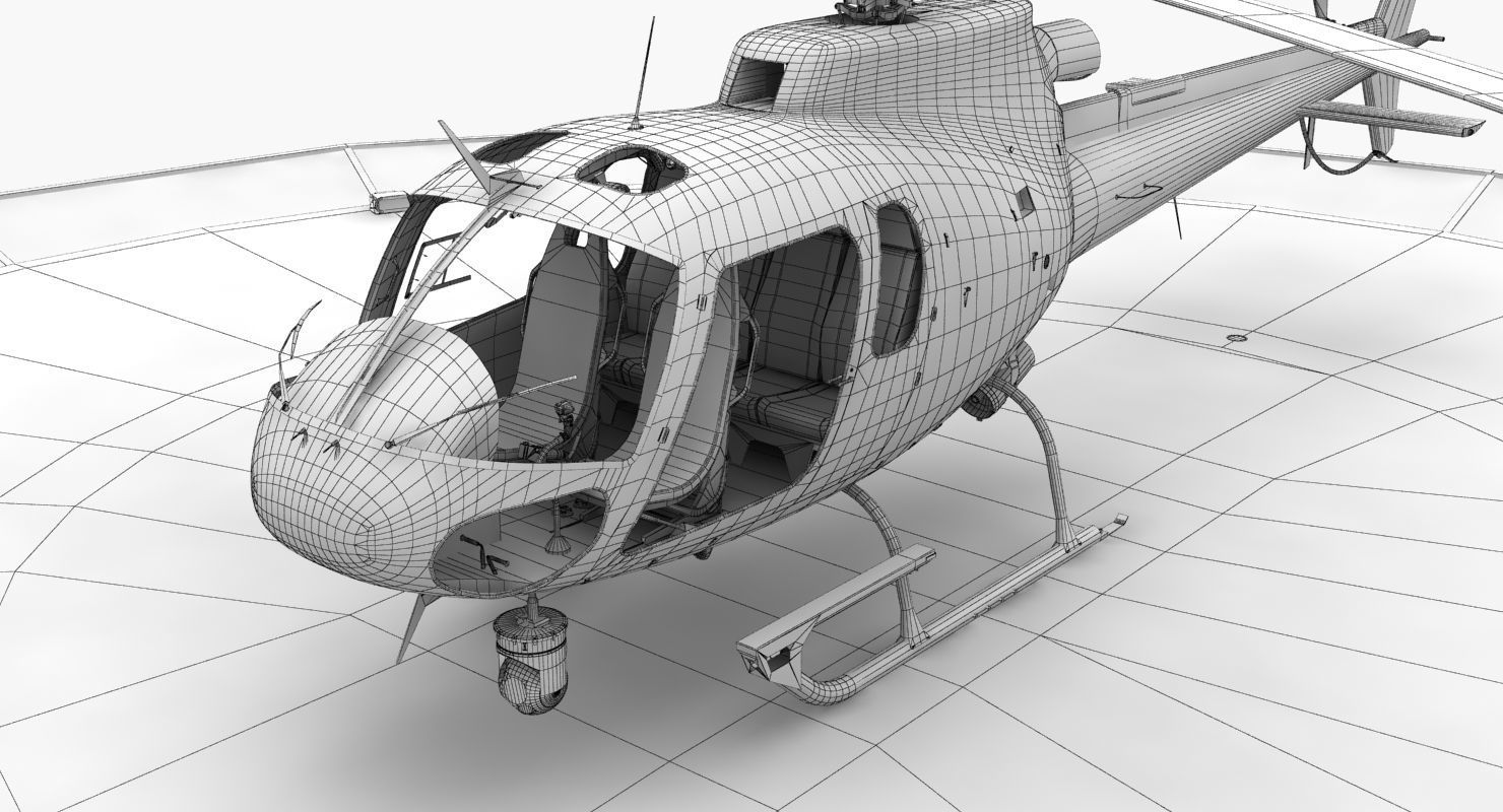 AS-350 LAPD 3 Animated Low-poly 3D model_25