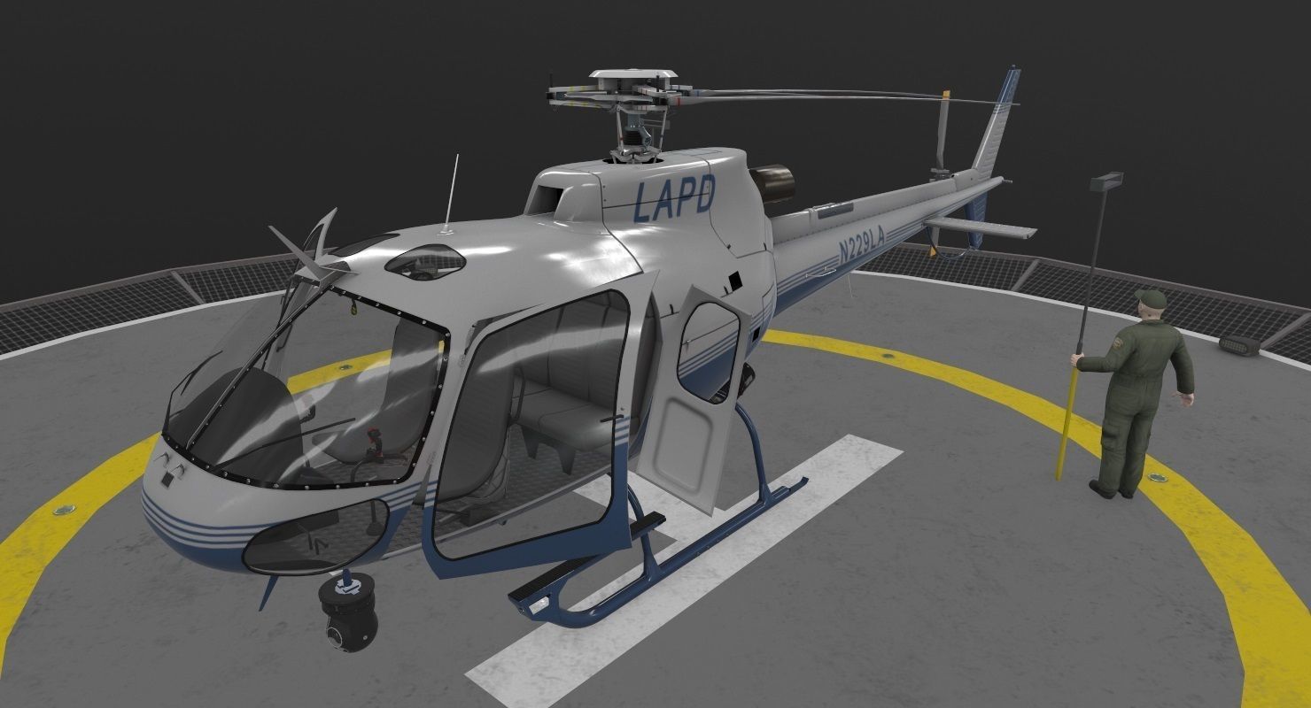 AS-350 LAPD 3 Animated Low-poly 3D model_6