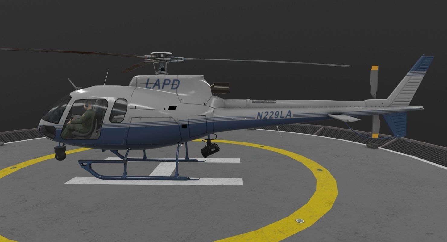 AS-350 LAPD 3 Animated Low-poly 3D model_20