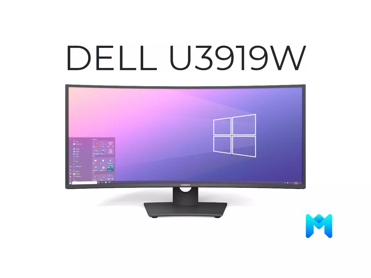 Dell U3419W curved monitor Low-poly 3D model_0