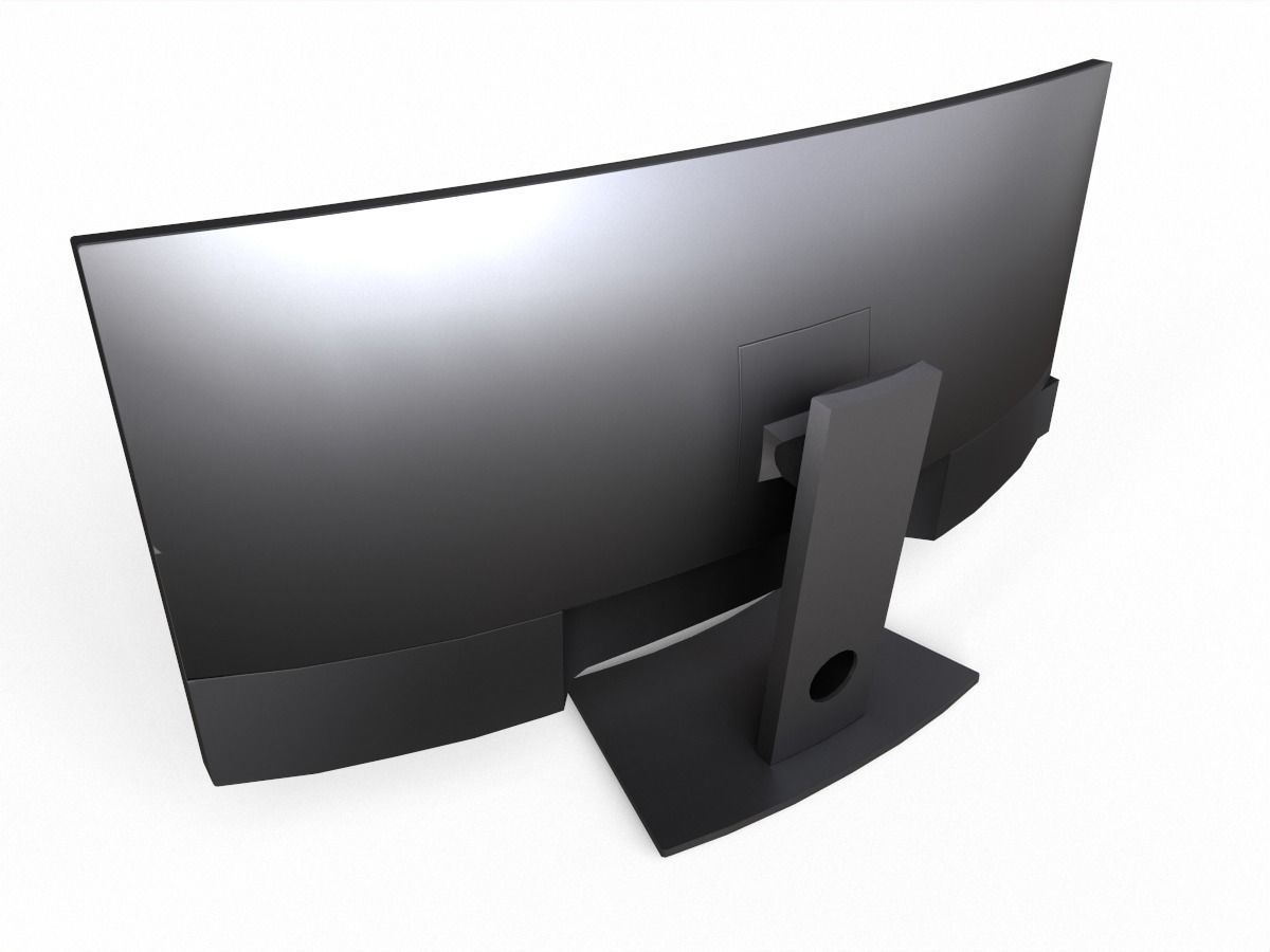 Dell U3419W curved monitor Low-poly 3D model_2
