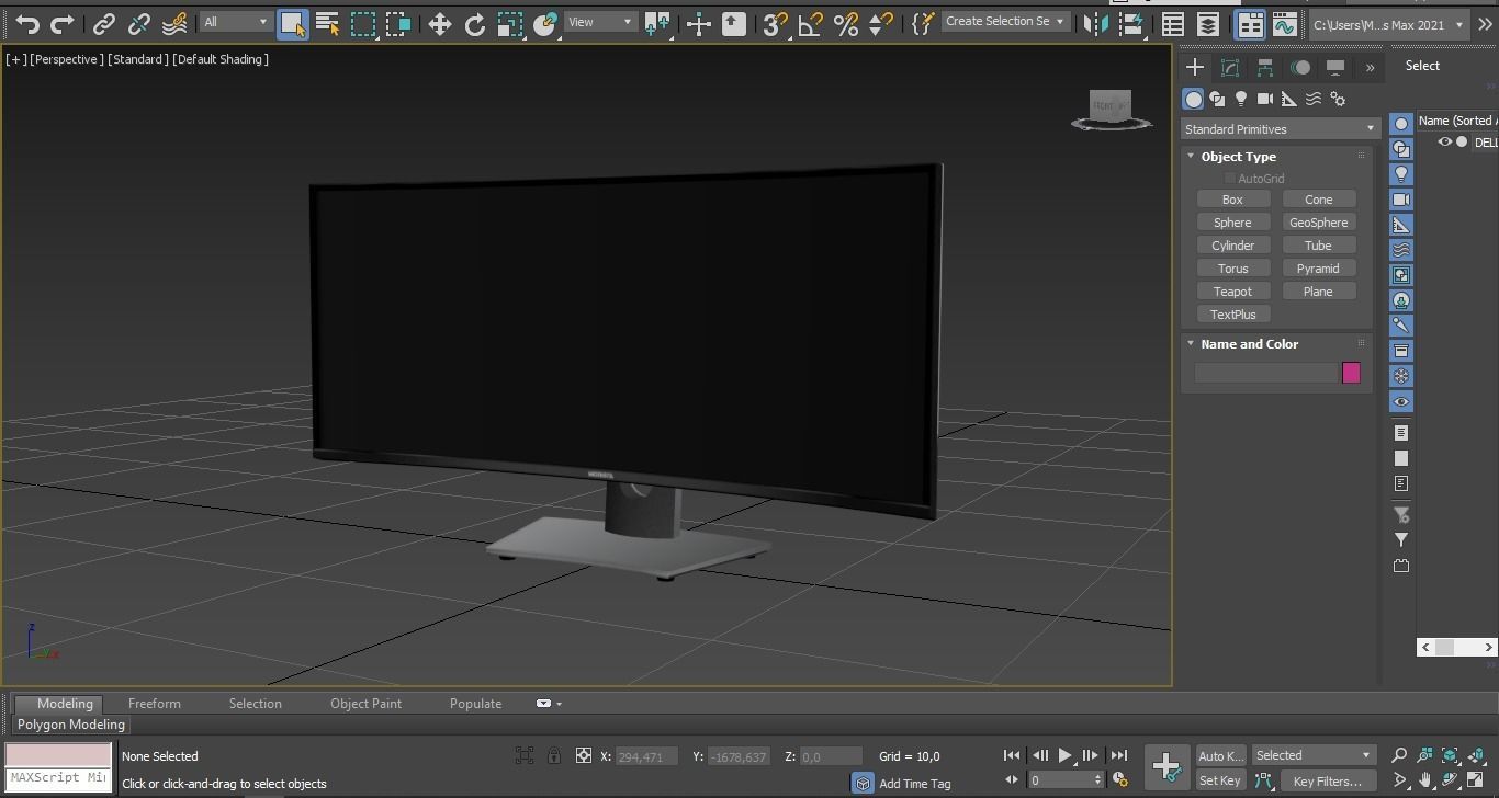 Dell U3419W curved monitor Low-poly 3D model_12