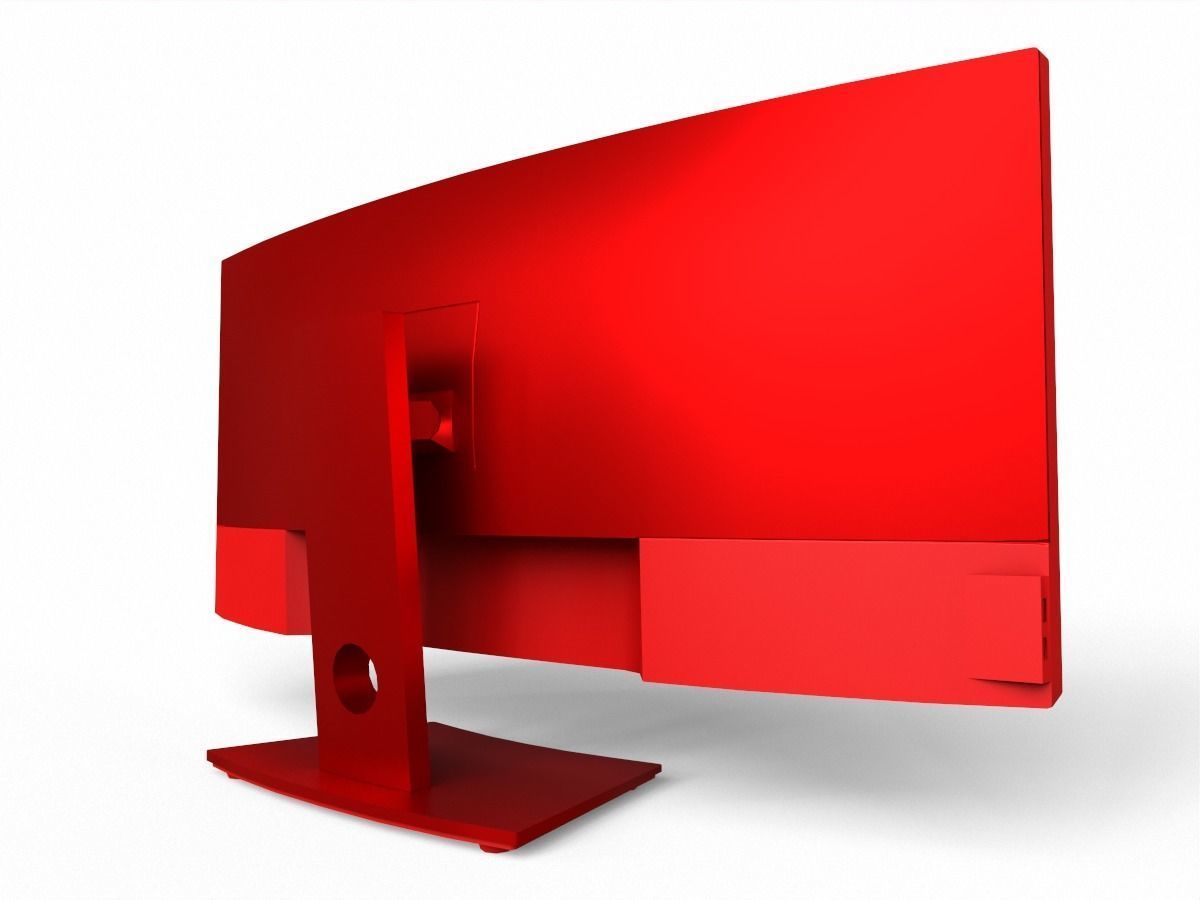 Dell U3419W curved monitor Low-poly 3D model_11