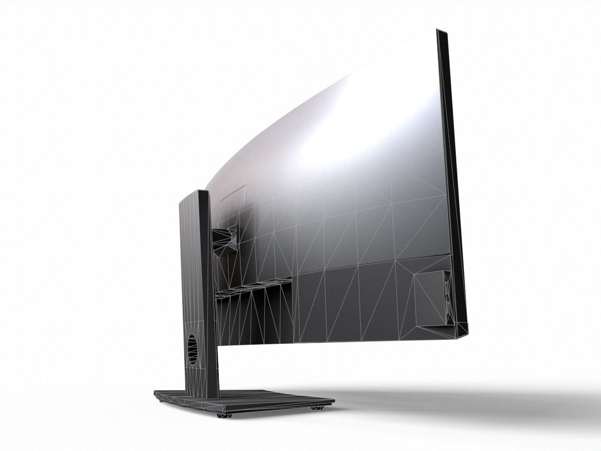 Dell U3419W curved monitor Low-poly 3D model_9