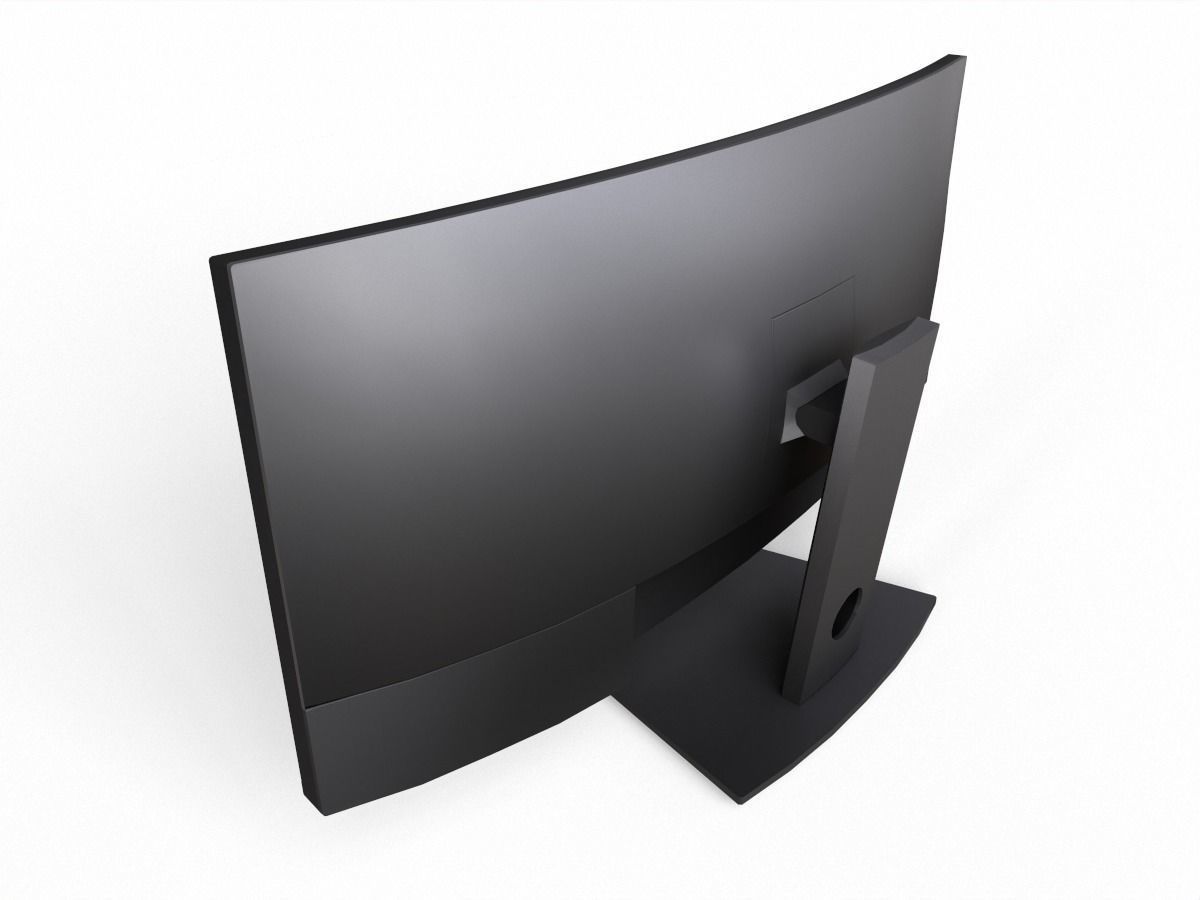 Dell U3419W curved monitor Low-poly 3D model_7