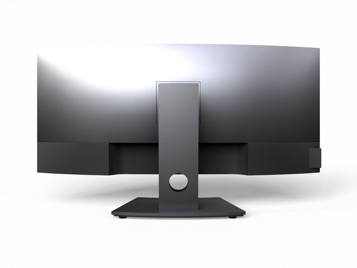 Dell U3419W curved monitor Low-poly 3D model_5