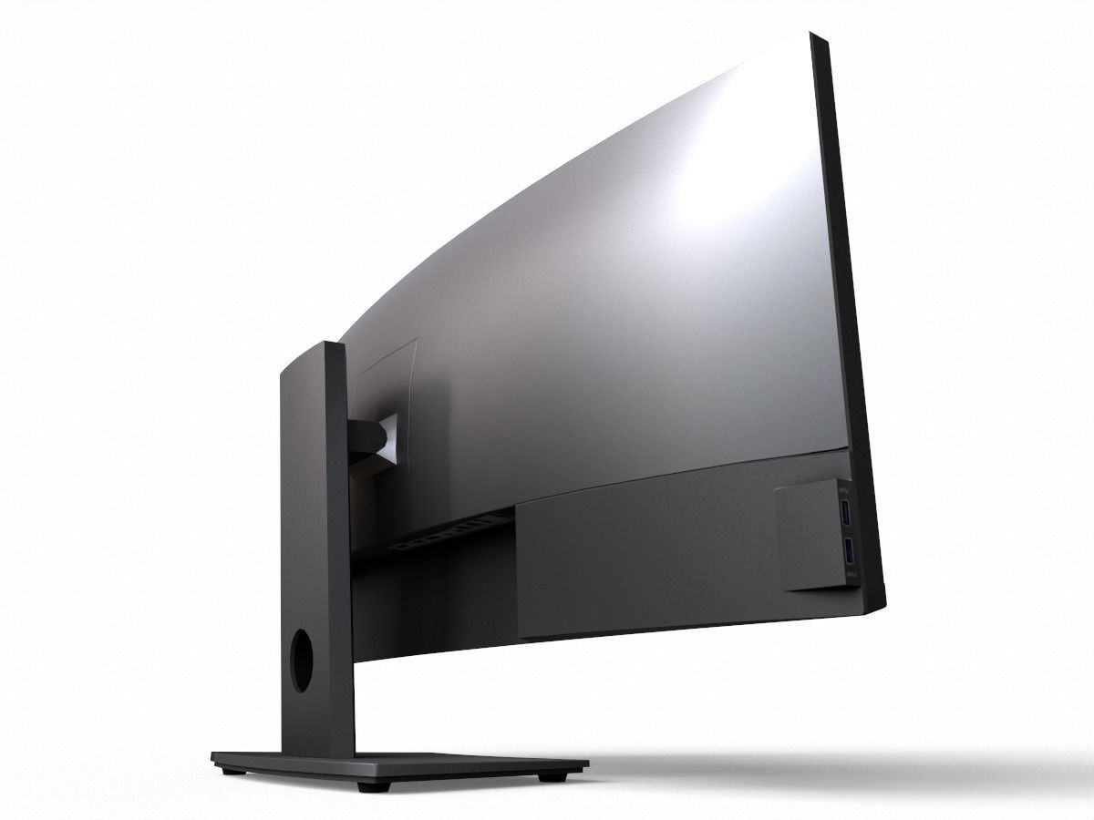 Dell U3419W curved monitor Low-poly 3D model_6
