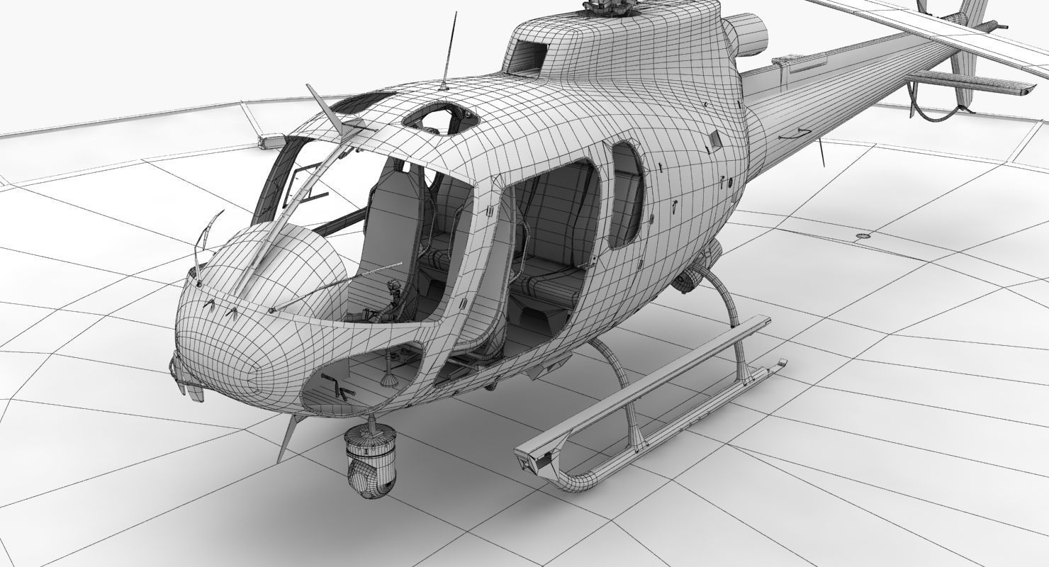 AS-350 Oklahoma City Police Animated Low-poly 3D model_25