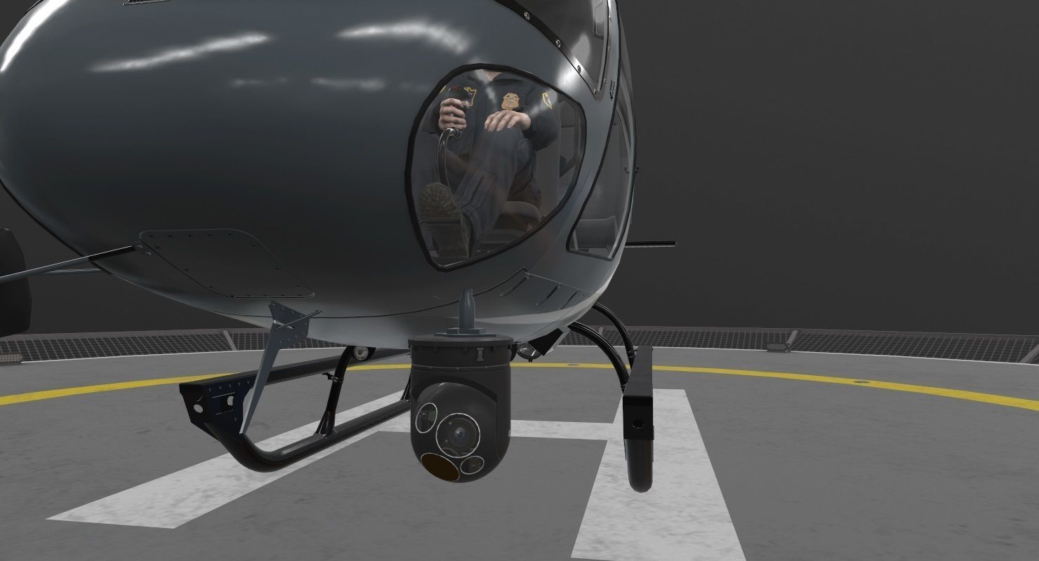AS-350 Oklahoma City Police Animated Low-poly 3D model_19