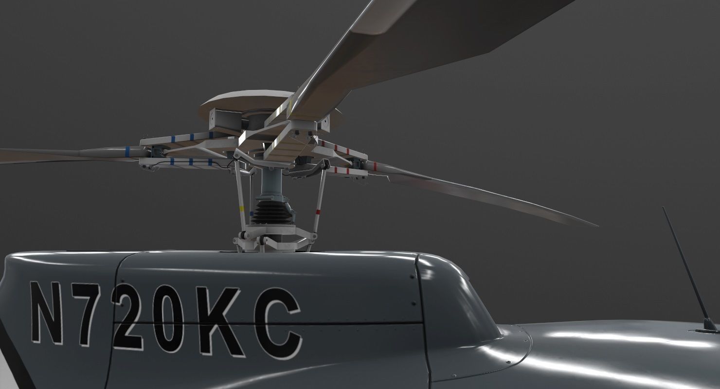 AS-350 Oklahoma City Police Animated Low-poly 3D model_14
