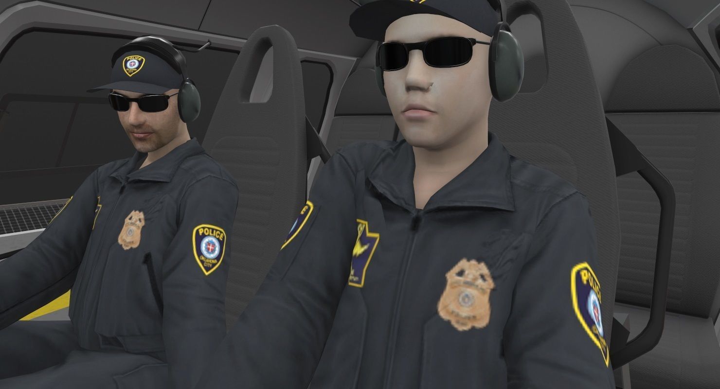AS-350 Oklahoma City Police Animated Low-poly 3D model_21