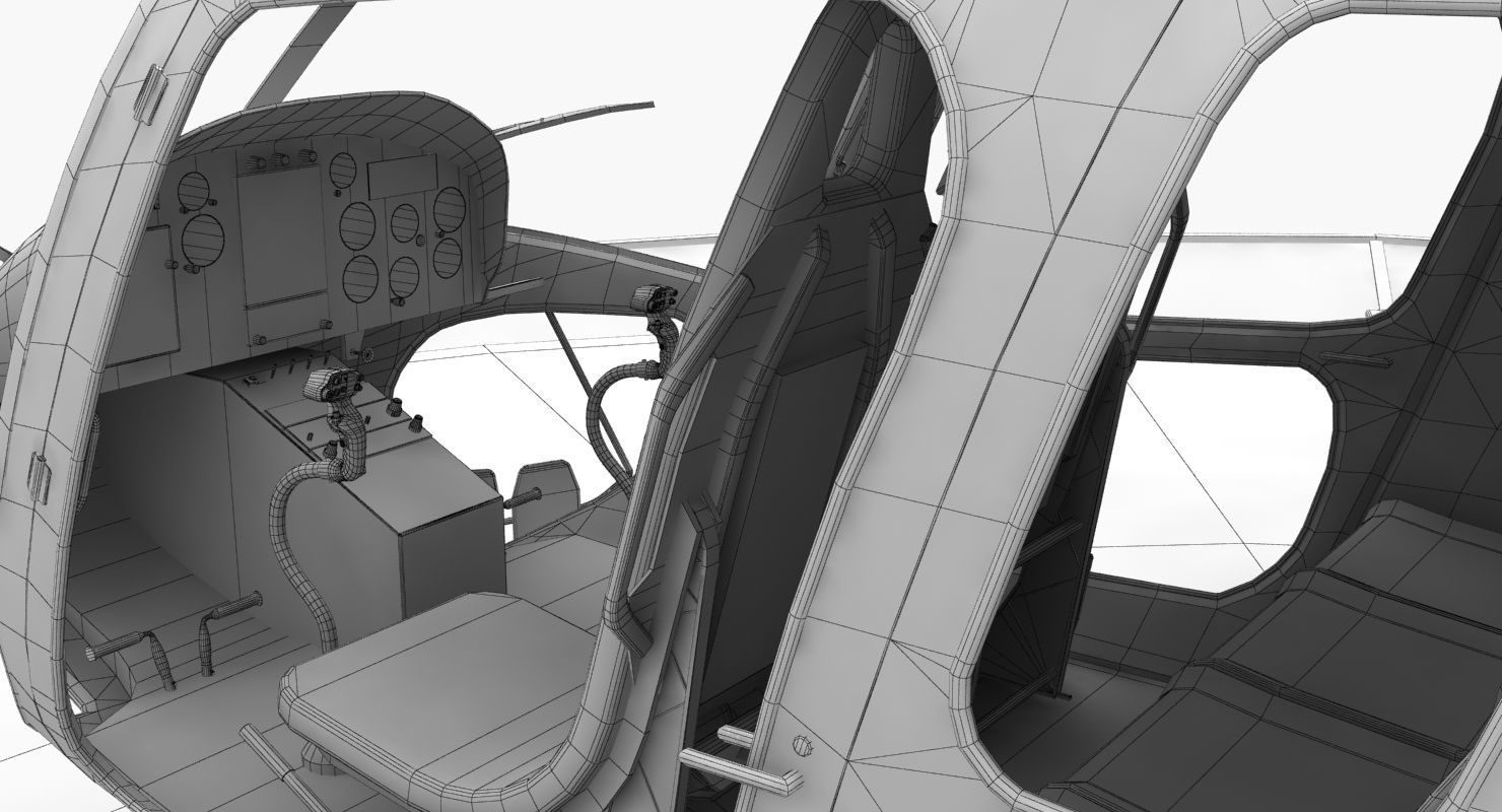 AS-350 Oklahoma City Police Animated Low-poly 3D model_29